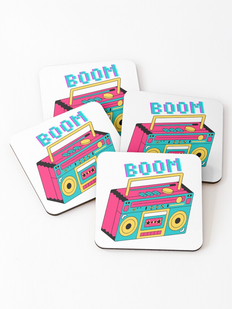 Thumbnail 1 of 5, Coasters (Set of 4), Boom Box  designed and sold by MrBadCollection.