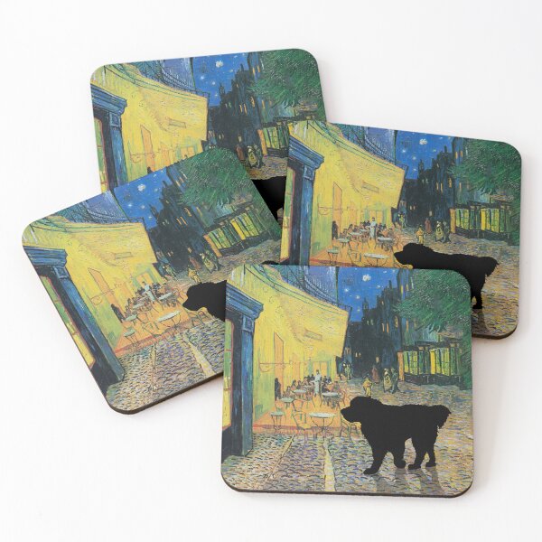 Item preview, Van Gogh's Cafe Terrace at Night with Newfie designed and sold by Christine Mullis.