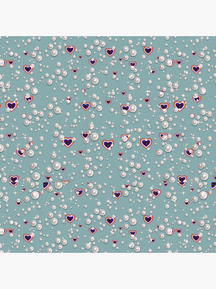 Thumbnail 4 of 4, Clock, Shining pearls with Heart patterns designed and sold by JiggsFashion.