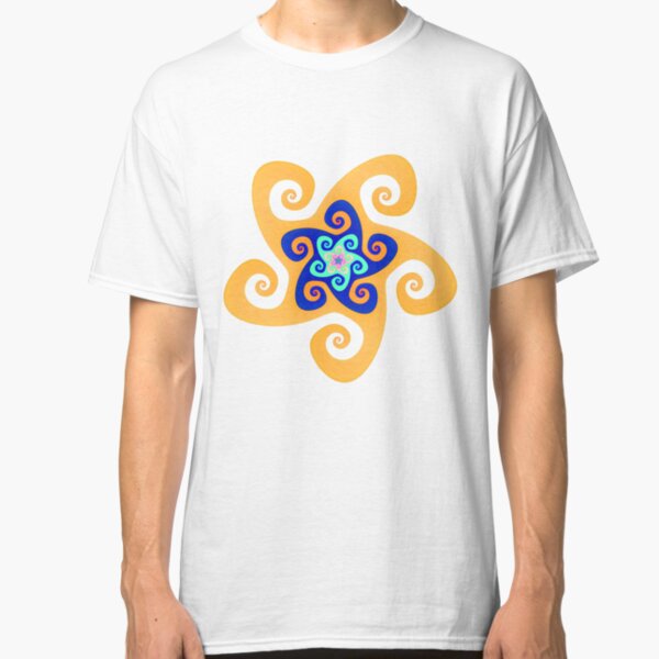 Mandala Spiral Blue Orange MD03 Classic T-Shirt