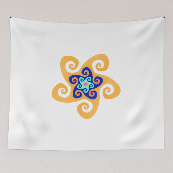 Item preview, Mandala Spiral Blue Orange MD03 designed and sold by RVig Generative Art.
