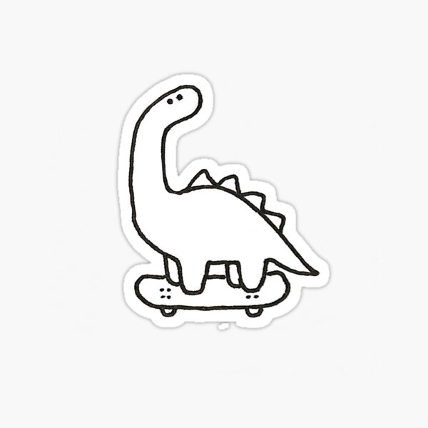 Dinosaur Stickers Printable  Black and White Dino Stickers