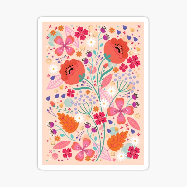 Flowers Growing From Book Sticker for Sale by designsbydiana7