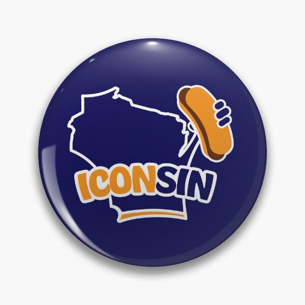 Item preview, Wisconsin is Arched Iconsin (blue and gold) Brat designed and sold by gstrehlow2011.