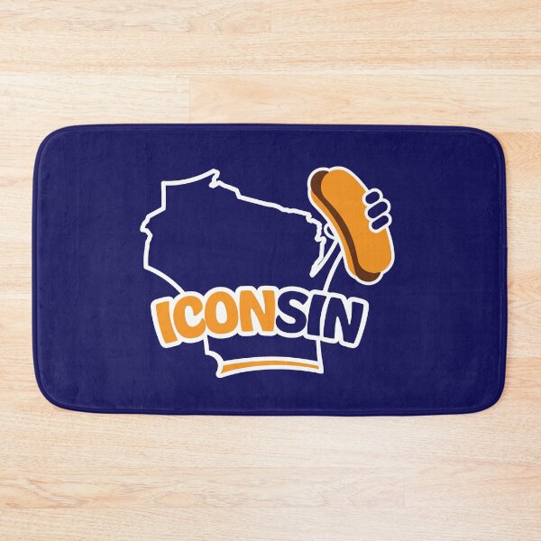 Item preview, Wisconsin is Arched Iconsin (blue and gold) Brat designed and sold by gstrehlow2011.
