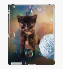 Playful cute black kitten iPad Case/Skin