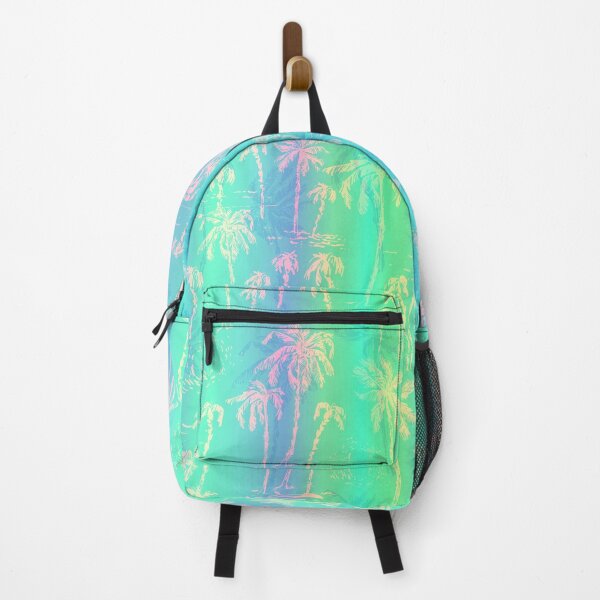 Item preview, Vibrant acid rainbow palm tree beach tropical pattern designed and sold by bokasin.
