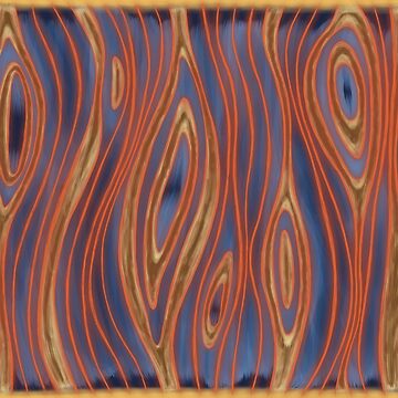 Artwork thumbnail, Minimalist Illusion Orange and Blue Color by BlazeraptorGirl