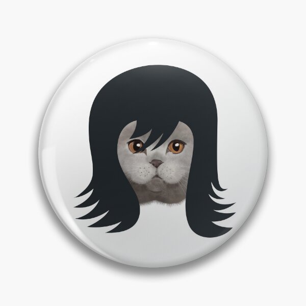 Item preview, Funny Cute Cat With A Wig / Cute Gray Cat With Long Wavy Hair, For Cat Lovers designed and sold by haRexia.