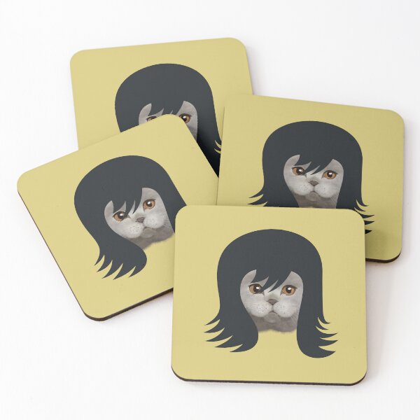 Item preview, Funny Cute Cat With A Wig / Cute Gray Cat With Long Wavy Hair, For Cat Lovers designed and sold by haRexia.