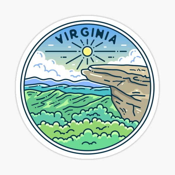 Item preview, Virginia | VA Illustrated Badge | Retro Vintage | Nature designed and sold by AtlasCreativeCo.