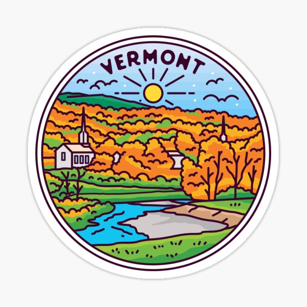 Artikel-Vorschau von Vermont | VT Illustriertes Abzeichen | Retro-Weinlese | Natur, designt und verkauft von AtlasCreativeCo.