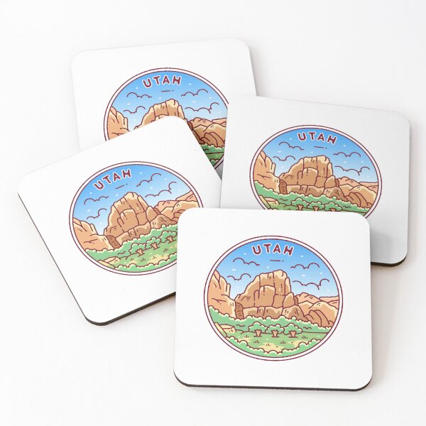 Item preview, Utah | UT Illustrated Badge | Retro Vintage | Nature designed and sold by AtlasCreativeCo.