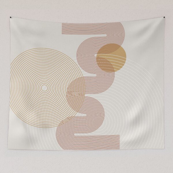 Item preview, Midcentury geometric shapes. Line art, modern minimalist. designed and sold by gaindaze.