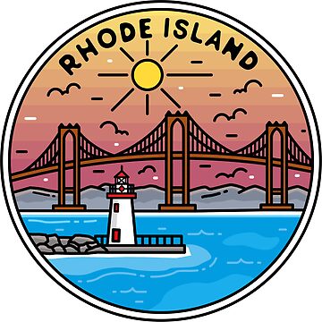 Artwork thumbnail, Rhode Island | RI Illustrated Badge | Retro Vintage | Nature by AtlasCreativeCo