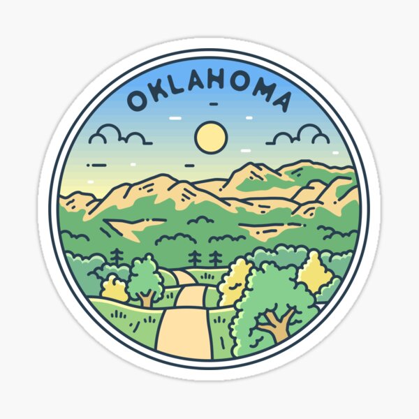 Item preview, Oklahoma | OK Illustrated Badge | Retro Vintage | Nature designed and sold by AtlasCreativeCo.