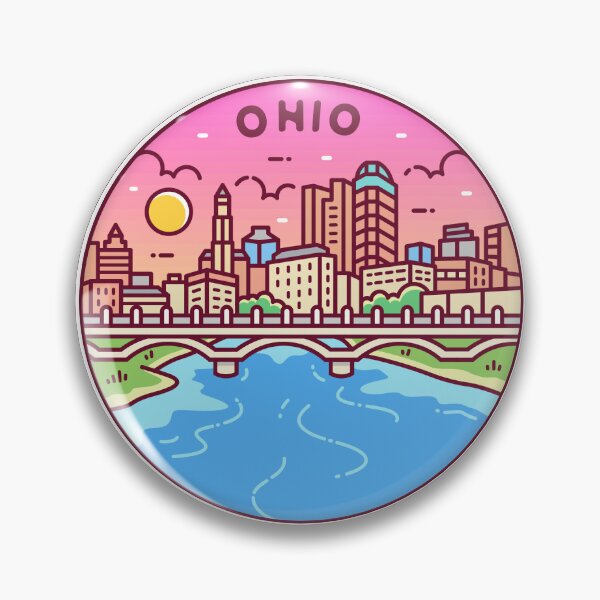 Item preview, Ohio | OH Illustrated Badge | Retro Vintage | Nature designed and sold by AtlasCreativeCo.