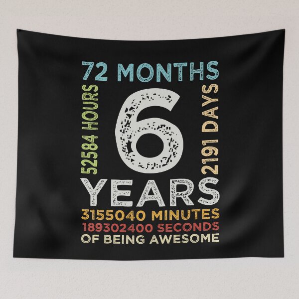 Item preview, Funny Kids 6th Birthday 6 Years Old Vintage Retro 72 Months Boys And Girls designed and sold by pedrored369.