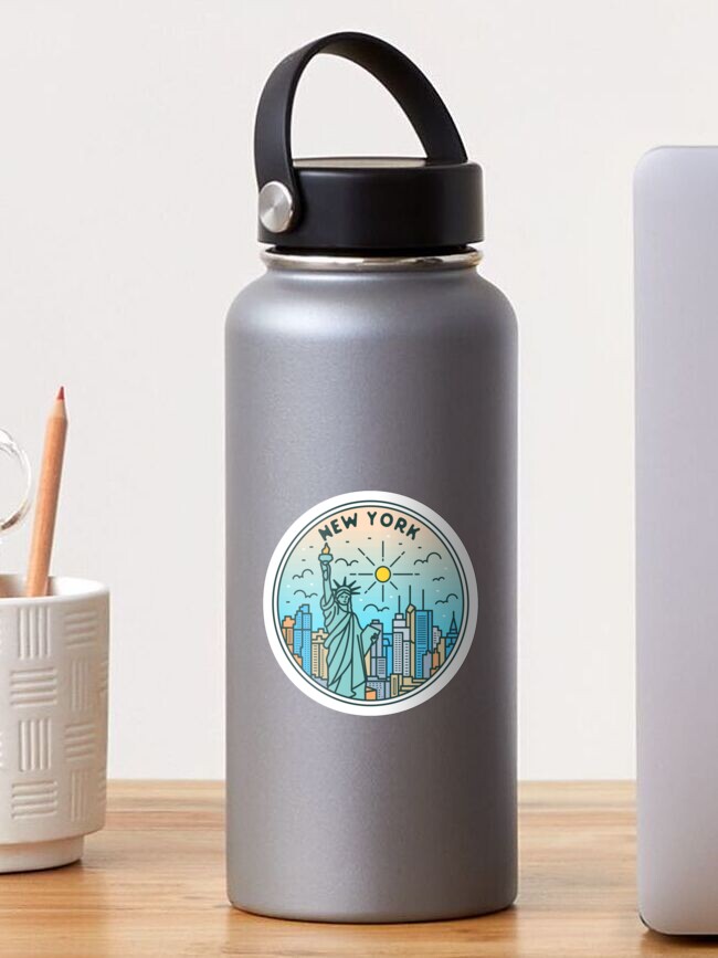 Thumbnail 1 of 3, Sticker, New York | NY Illustrated Badge | Retro Vintage | Nature designed and sold by AtlasCreativeCo.
