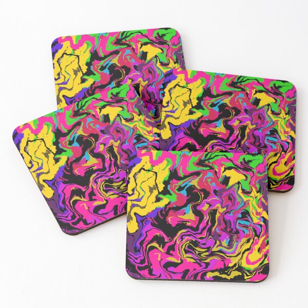 Item preview, Acrylic Pour Marble Effect; Neon Bright Marble Pattern designed and sold by WoollyOrbit2000.