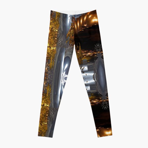 Gold and Silver Elegant Abstract by Adelaide Artist Avril Thomas Leggings