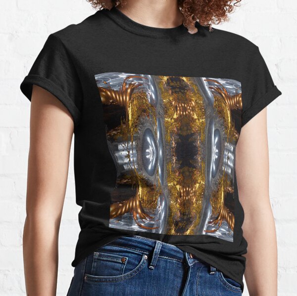 Gold and Silver Elegant Abstract by Adelaide Artist Avril Thomas Classic T-Shirt
