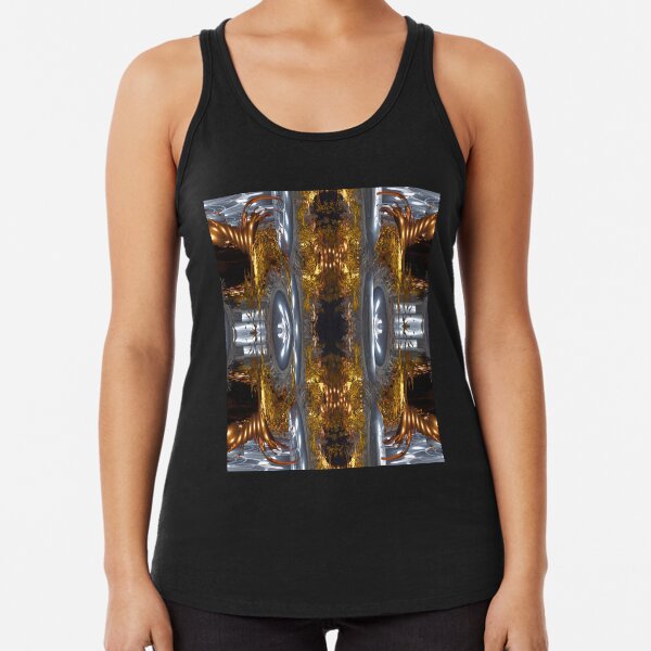 Gold and Silver Elegant Abstract by Adelaide Artist Avril Thomas Racerback Tank Top