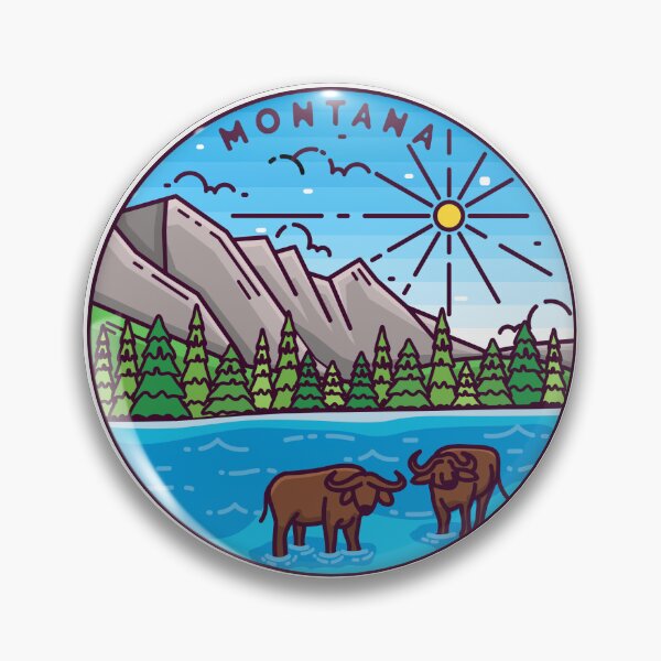 Artikelvorschau, Montana | Illustriertes MT-Abzeichen | Retro-Weinlese | Natur entworfen und verkauft von AtlasCreativeCo.