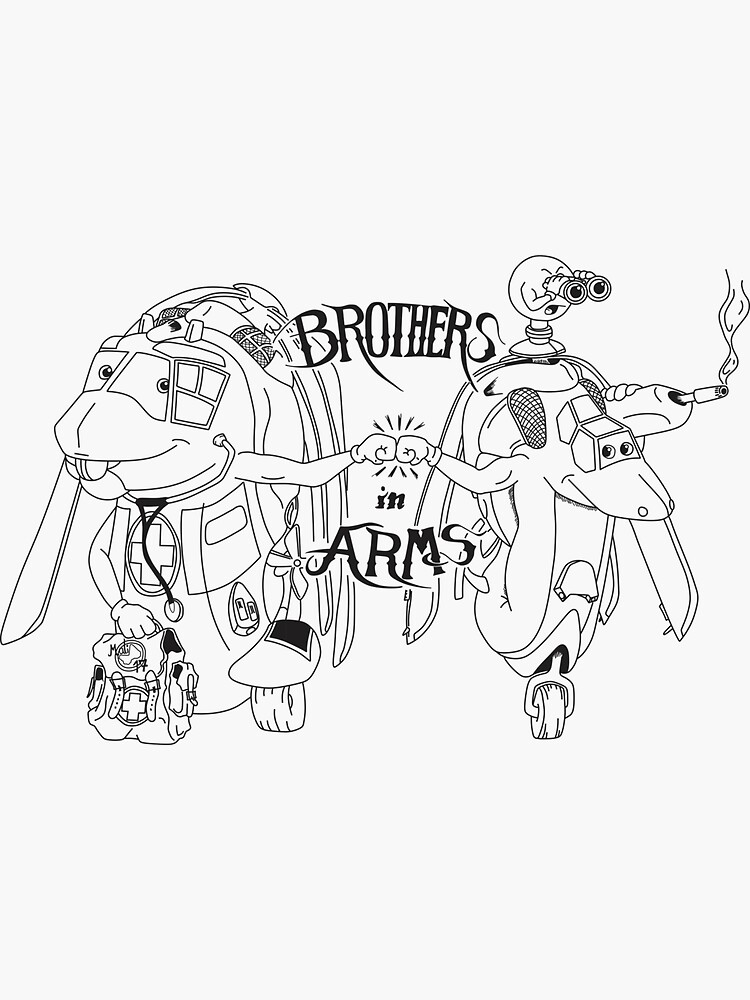 "brothers in arms" Sticker by Xhejlla Redbubble
