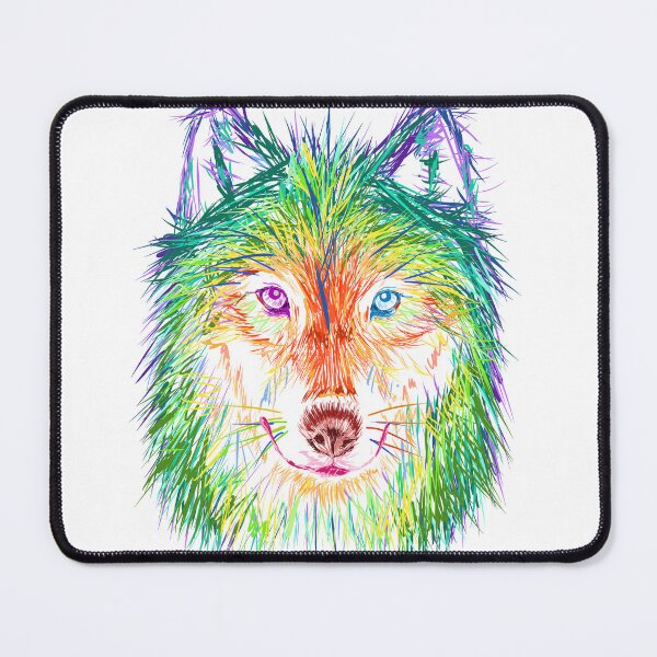 Item preview, Rainbow Wolf Head designed and sold by Joanna Forbes.