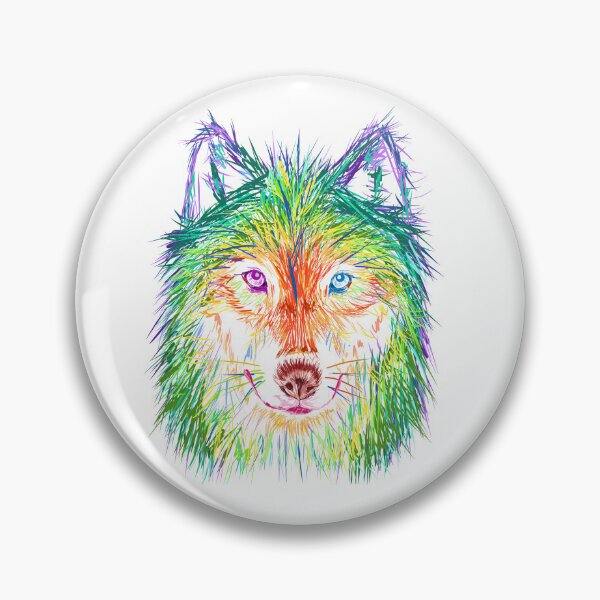 Item preview, Rainbow Wolf Head designed and sold by Joanna Forbes.