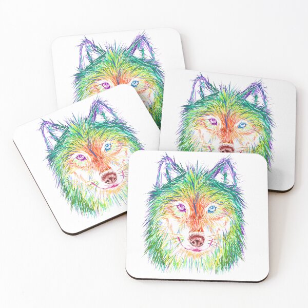 Item preview, Rainbow Wolf Head designed and sold by Joanna Forbes.