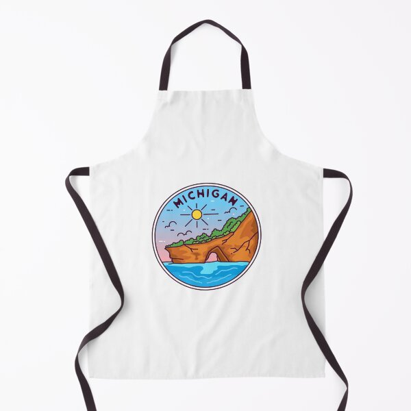 Item preview, Michigan | MI Illustrated Badge | Retro Vintage | Nature designed and sold by AtlasCreativeCo.