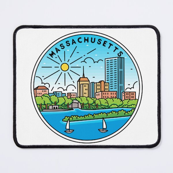 Item preview, Massachusetts | MA Illustrated Badge | Retro Vintage | Nature designed and sold by AtlasCreativeCo.