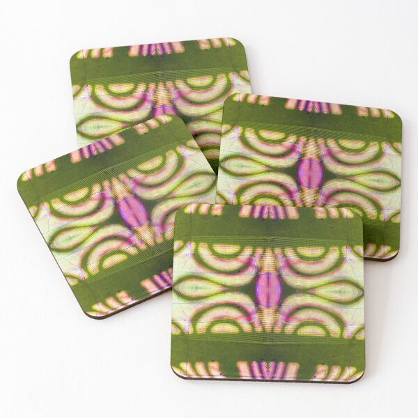 Deviation in Pink and Green by Adelaide Artist Avril Thomas Coasters (Set of 4)
