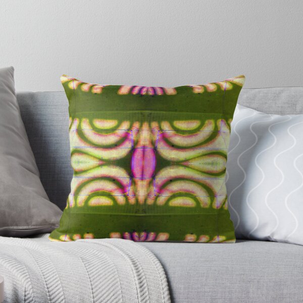 Deviation in Pink and Green by Adelaide Artist Avril Thomas Throw Pillow