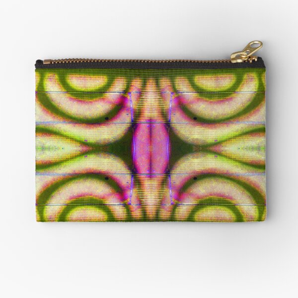 Deviation in Pink and Green by Adelaide Artist Avril Thomas Zipper Pouch