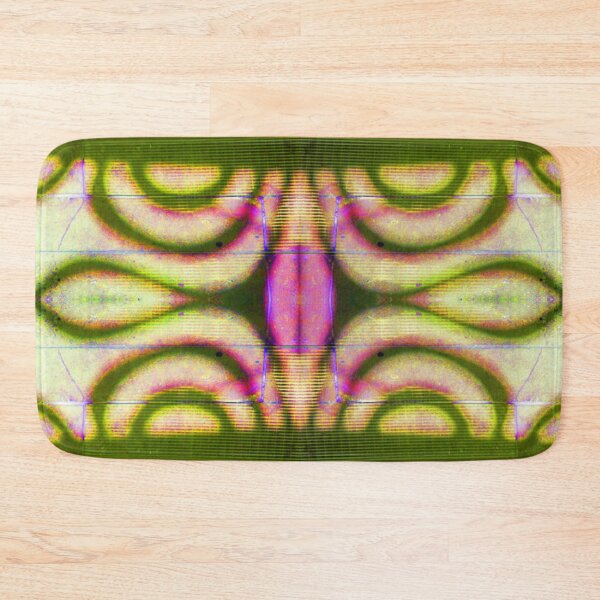 Deviation in Pink and Green by Adelaide Artist Avril Thomas Bath Mat