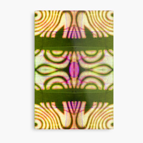 Deviation in Pink and Green by Adelaide Artist Avril Thomas Metal Print