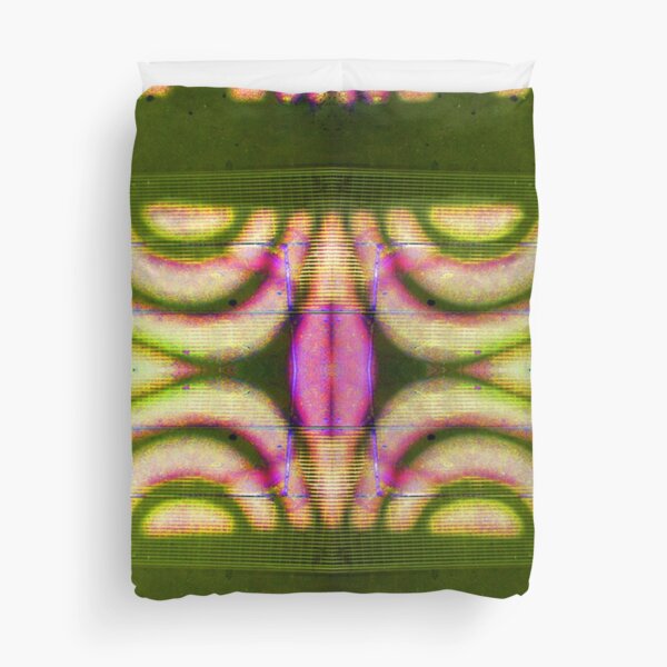 Deviation in Pink and Green by Adelaide Artist Avril Thomas Duvet Cover
