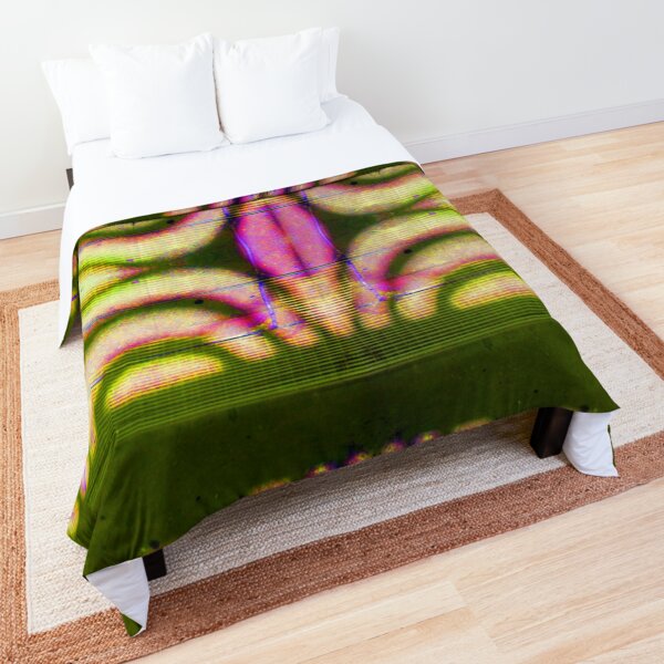 Deviation in Pink and Green by Adelaide Artist Avril Thomas Comforter