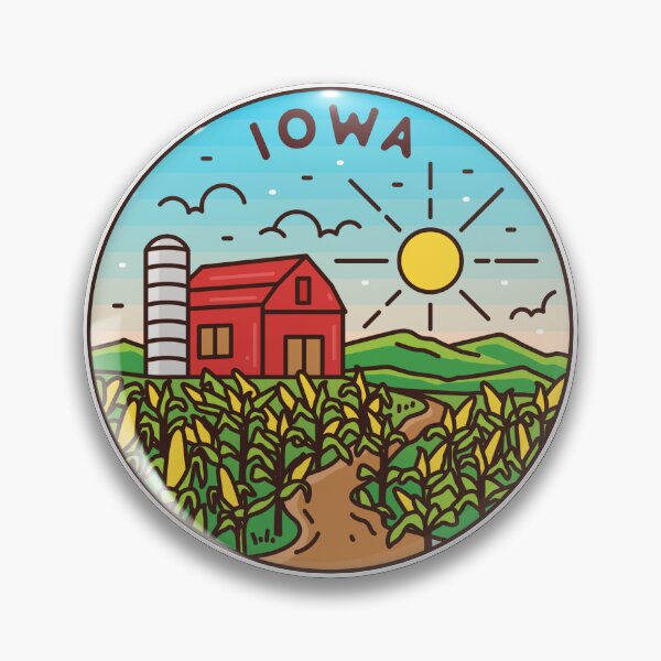 Item preview, Iowa | IA Illustrated Badge | Retro Vintage | Nature designed and sold by AtlasCreativeCo.