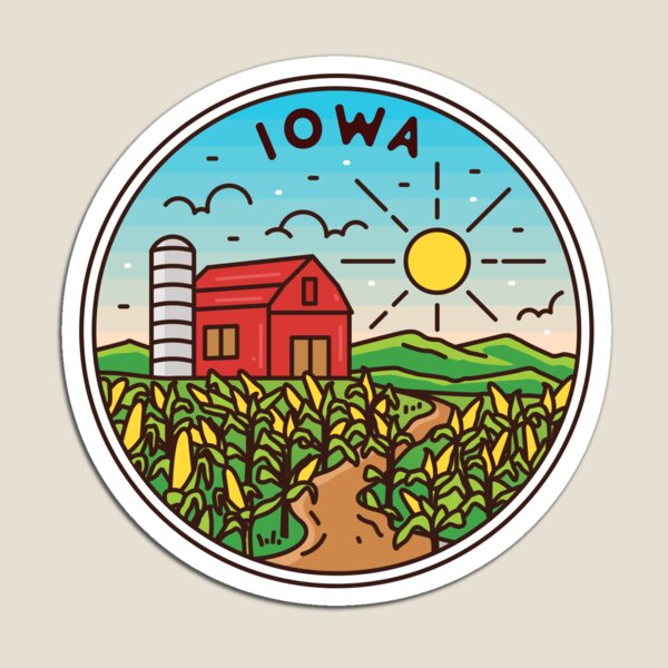 Item preview, Iowa | IA Illustrated Badge | Retro Vintage | Nature designed and sold by AtlasCreativeCo.