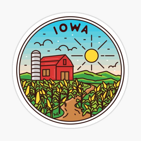 Heart in Iowa IA Sticker,All-Weather Premium Vinyl Sticker,Sticky