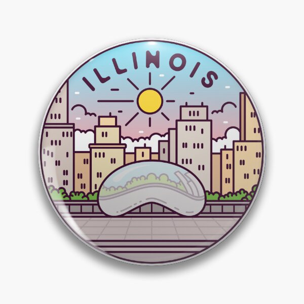 Artikelvorschau, Illinois | Illustriertes IL-Abzeichen | Retro-Weinlese | Natur entworfen und verkauft von AtlasCreativeCo.