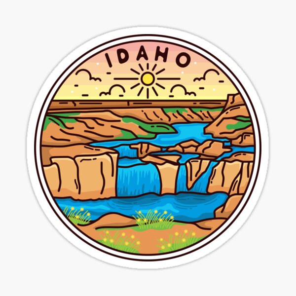 Idaho | ID Illustrated Badge | Retro Vintage | Nature Sticker