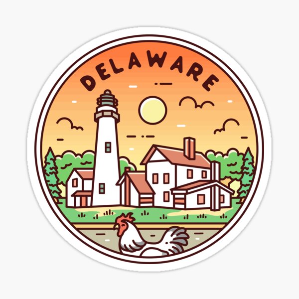 Item preview, Delaware | DE Illustrated Badge | Retro Vintage | Nature designed and sold by AtlasCreativeCo.
