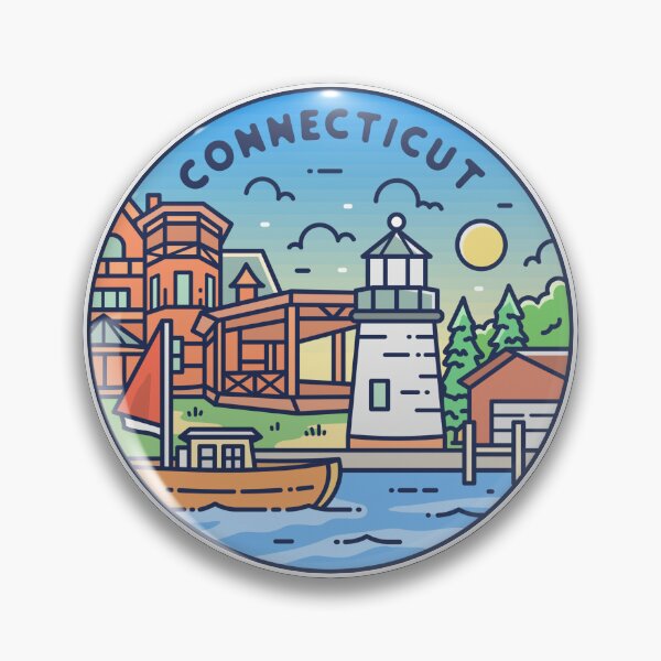 Artikelvorschau, Connecticut | Illustriertes CT-Abzeichen | Retro-Weinlese | Natur entworfen und verkauft von AtlasCreativeCo.