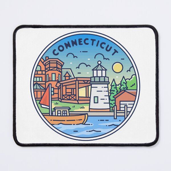 Item preview, Connecticut | CT Illustrated Badge | Retro Vintage | Nature designed and sold by AtlasCreativeCo.