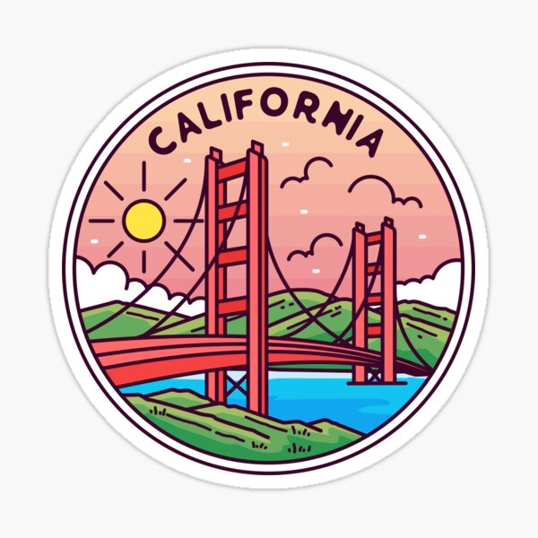 Item preview, California | CA Illustrated Badge | Retro Vintage | Nature designed and sold by AtlasCreativeCo.